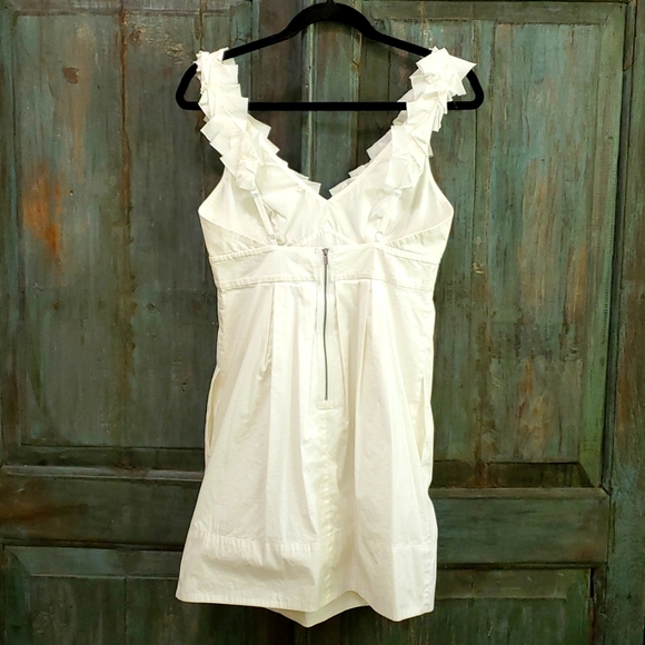 BCBGMaxAzria Kerry Coral Reef Ruffle V-Neck Mini Dress, Size 4 - Picture 3 of 11